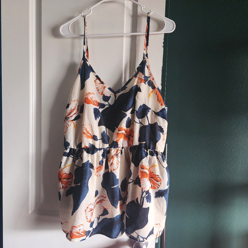 Shein Cream/Navy/Orange Tank 3xl